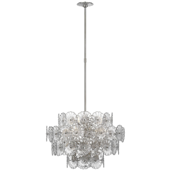 Visual Comfort Signature JN 5035BSL-CG LED Chandelier, Burnished Silver Leaf