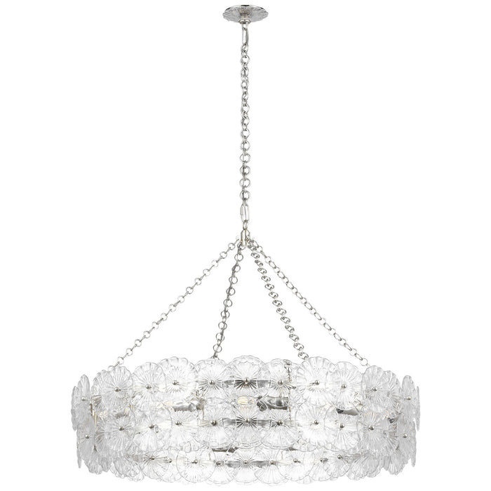 Visual Comfort Signature JN 5037BSL-CG LED Chandelier, Burnished Silver Leaf
