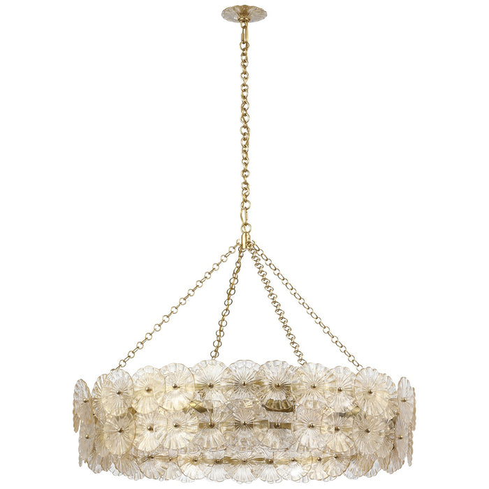 Visual Comfort Signature JN 5037HAB-GF LED Chandelier, Hand-Rubbed Antique Brass