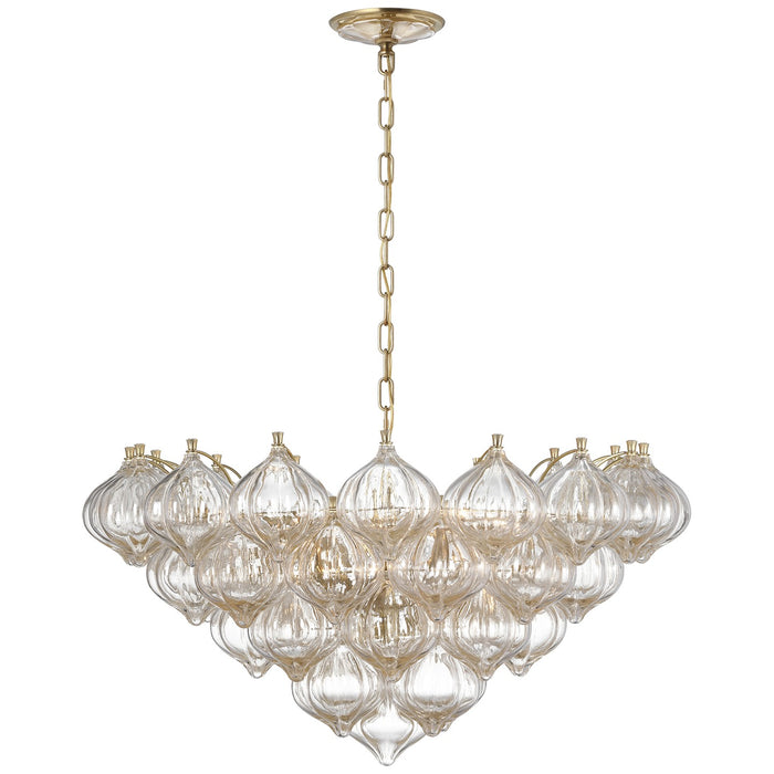 Visual Comfort Signature JN 5145HAB-GF LED Chandelier, Hand-Rubbed Antique Brass