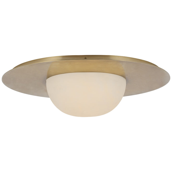Visual Comfort Signature KW 4008AB-ALB LED Flush Mount, Antique-Burnished Brass