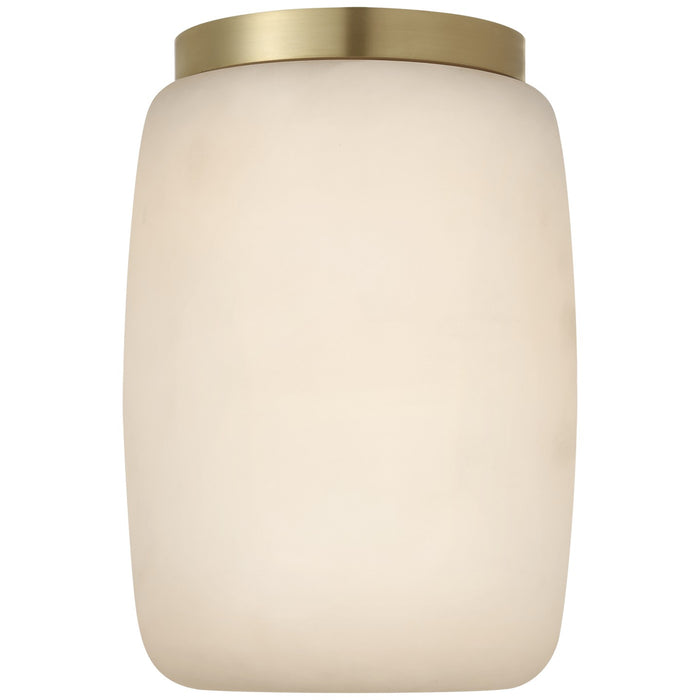 Visual Comfort Signature KW 4903ALB/AB LED Flush Mount, Alabaster and Antique-Burnished Brass