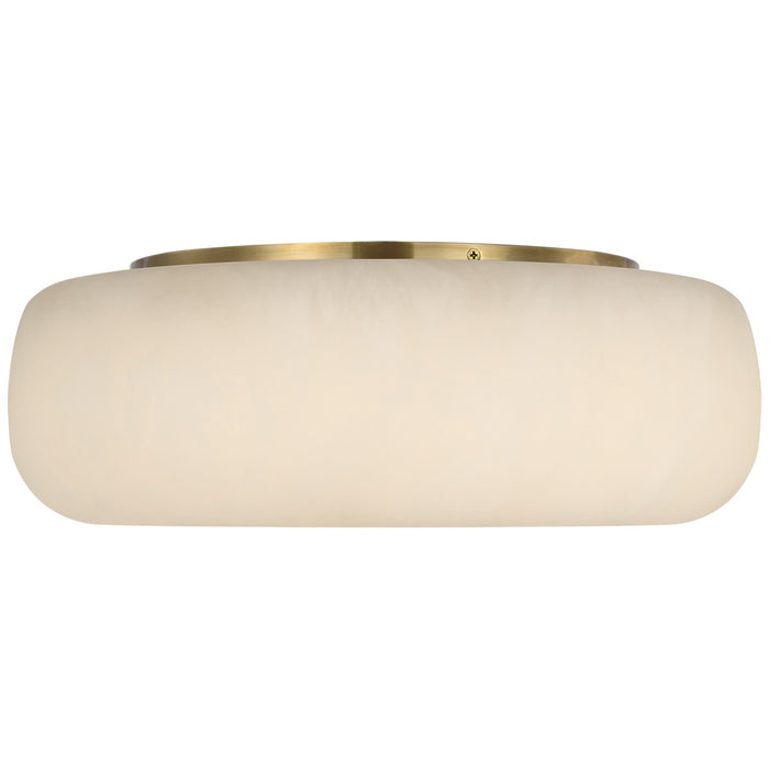 Visual Comfort Signature KW 4904ALB/AB LED Flush Mount, Alabaster and Antique-Burnished Brass