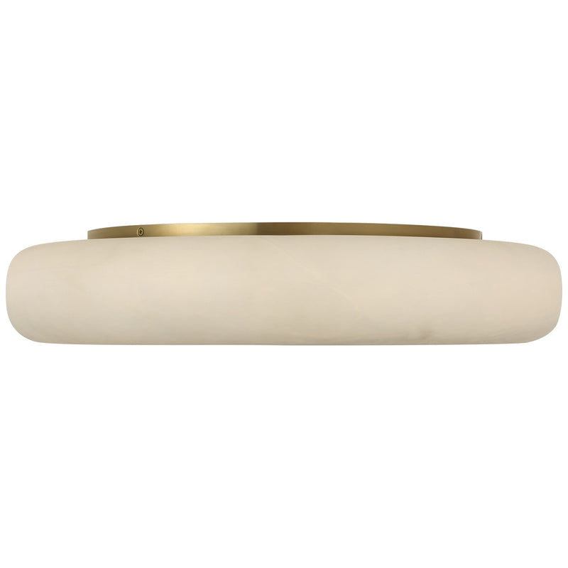 Visual Comfort Signature KW 4905ALB/AB LED Flush Mount, Alabaster and Antique-Burnished Brass