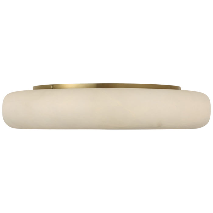 Visual Comfort Signature KW 4905ALB/AB LED Flush Mount, Alabaster and Antique-Burnished Brass