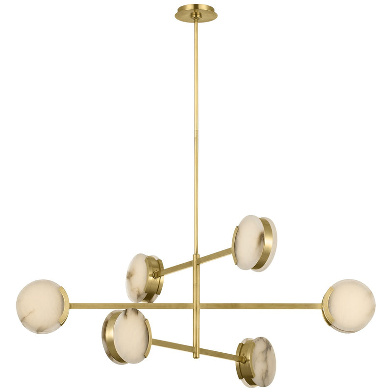 Visual Comfort Signature KW 5607AB-ALB LED Chandelier, Antique-Burnished Brass