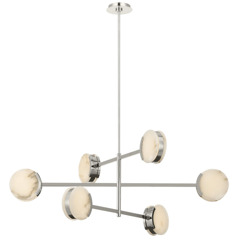 Visual Comfort Signature KW 5607PN-ALB LED Chandelier, Polished Nickel