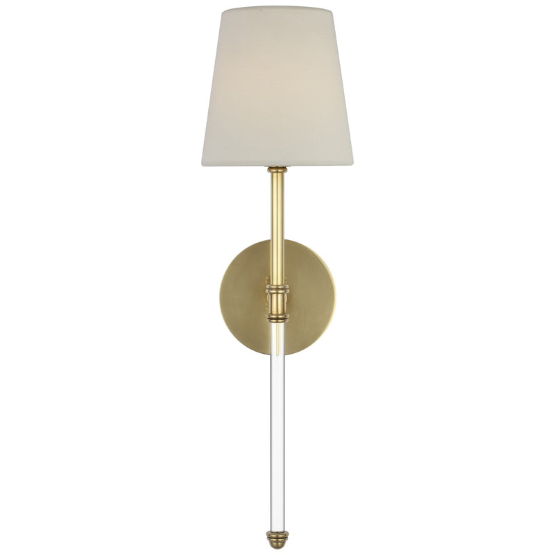 Visual Comfort Signature SK 2019HAB-L-CL LED Wall Sconce, Hand-Rubbed Antique Brass