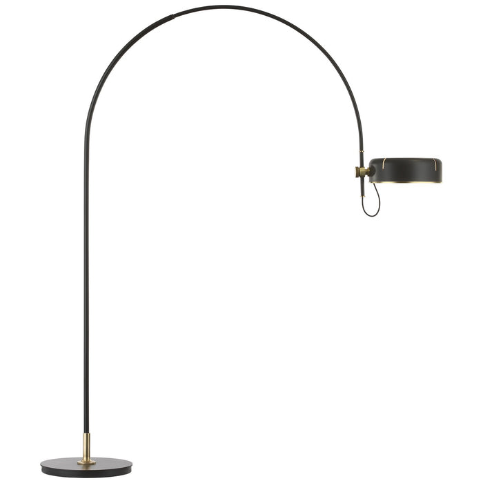 Visual Comfort Signature TOB 1132MI/HAB-MI LED Floor Lamp, Modern Iron and Hand-Rubbed Antique Brass
