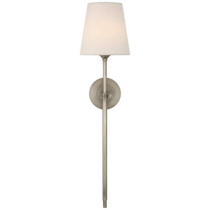 Visual Comfort Signature TOB 2044AN-L-CL LED Wall Sconce, Antique Nickel