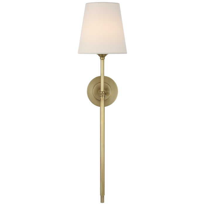 Visual Comfort Signature TOB 2044HAB-L-CL LED Wall Sconce, Hand-Rubbed Antique Brass