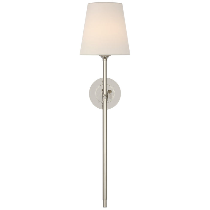 Visual Comfort Signature TOB 2044PN-L-CL LED Wall Sconce, Polished Nickel