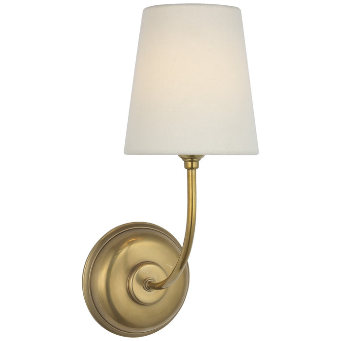 Visual Comfort Signature TOB 2077HAB-L-CL LED Wall Sconce, Hand-Rubbed Antique Brass