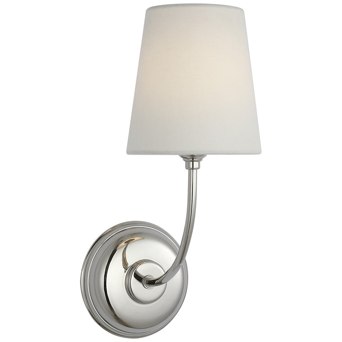 Visual Comfort Signature TOB 2077PN-L-CL LED Wall Sconce, Polished Nickel