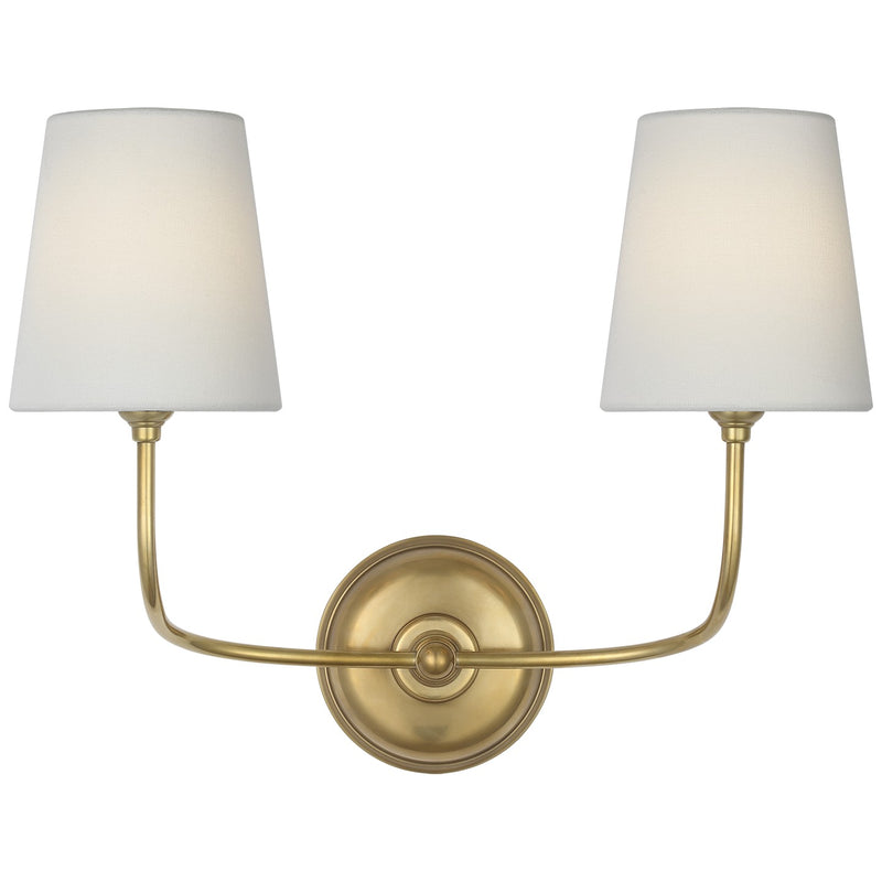 Visual Comfort Signature TOB 2088HAB-L-CL LED Wall Sconce, Hand-Rubbed Antique Brass