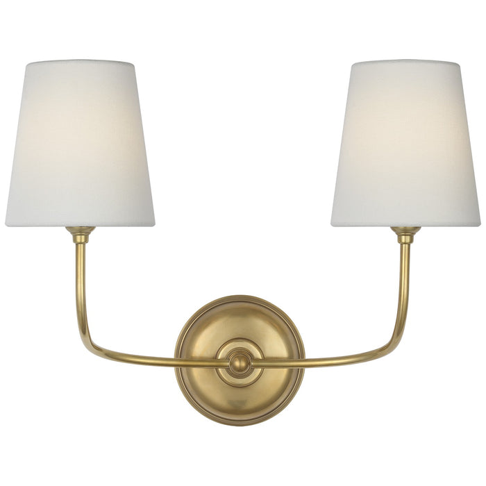 Visual Comfort Signature TOB 2088HAB-L-CL LED Wall Sconce, Hand-Rubbed Antique Brass