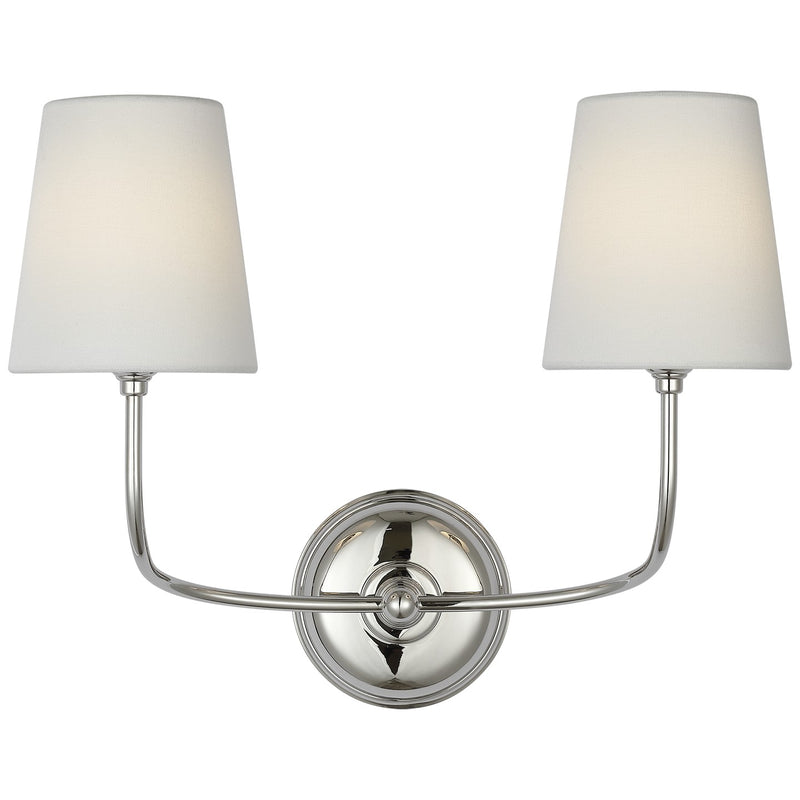 Visual Comfort Signature TOB 2088PN-L-CL LED Wall Sconce, Polished Nickel
