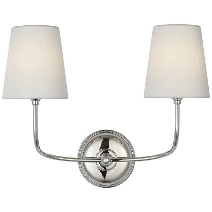Visual Comfort Signature TOB 2088PN-L-CL LED Wall Sconce, Polished Nickel
