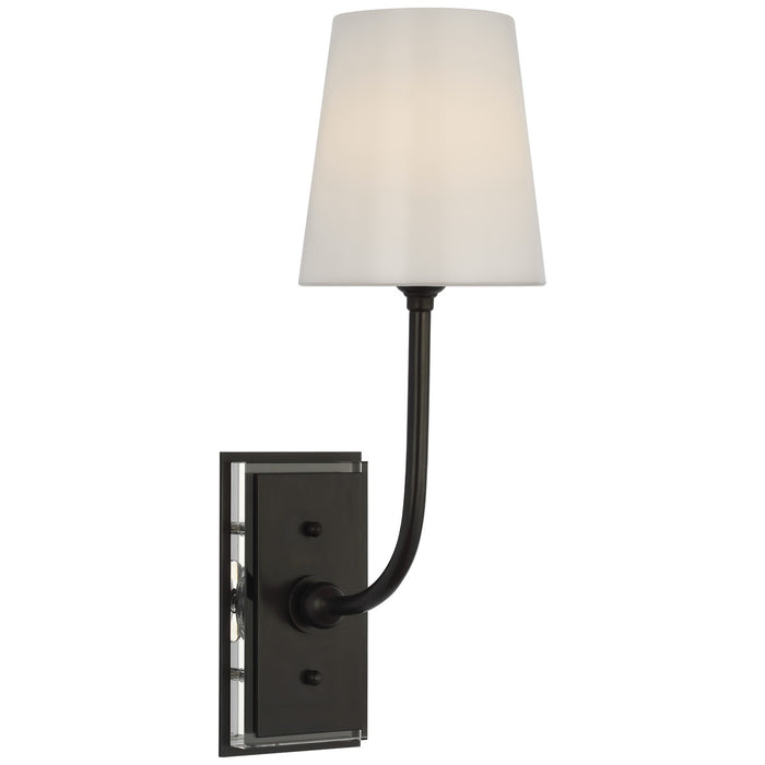 Visual Comfort Signature TOB 2189BZ-WG-CL LED Wall Sconce, Bronze