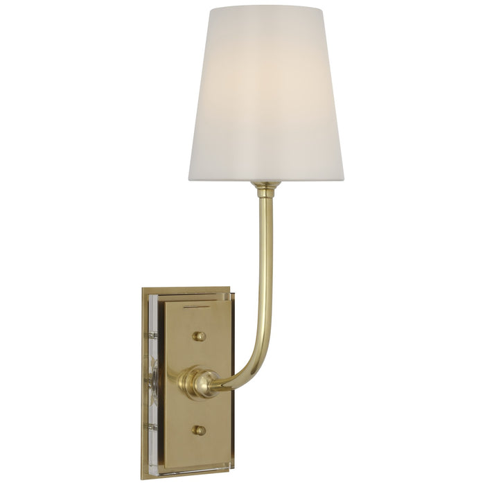 Visual Comfort Signature TOB 2189HAB-WG-CL LED Wall Sconce, Hand-Rubbed Antique Brass
