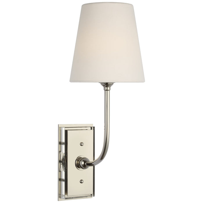 Visual Comfort Signature TOB 2189PN-L-CL LED Wall Sconce, Polished Nickel