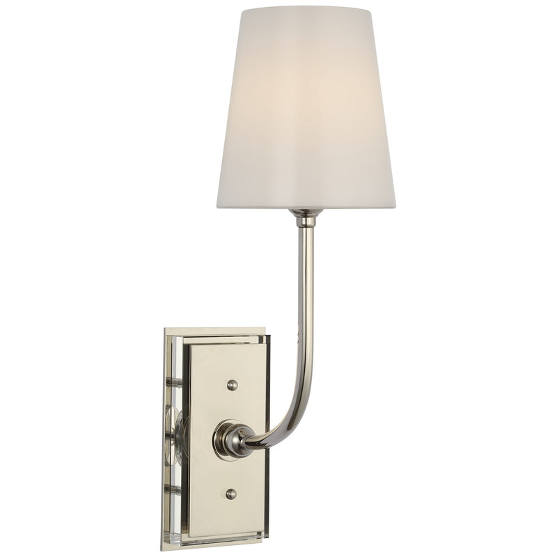Visual Comfort Signature TOB 2189PN-WG-CL LED Wall Sconce, Polished Nickel