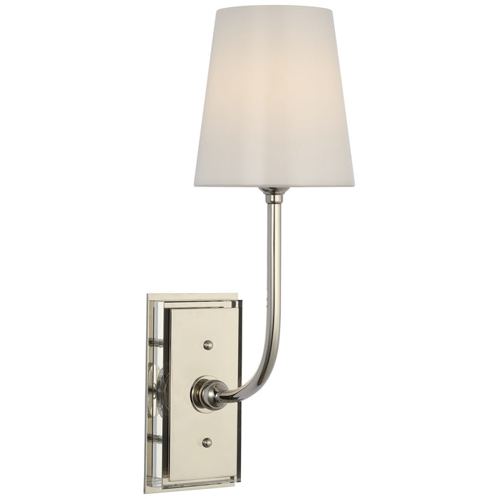 Visual Comfort Signature TOB 2189PN-WG-CL LED Wall Sconce, Polished Nickel