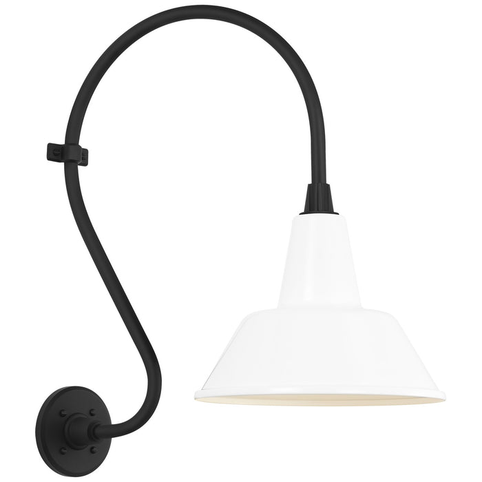 Visual Comfort Signature TOB 2804MBK/S1-WHT LED Barn Light, Matte Black