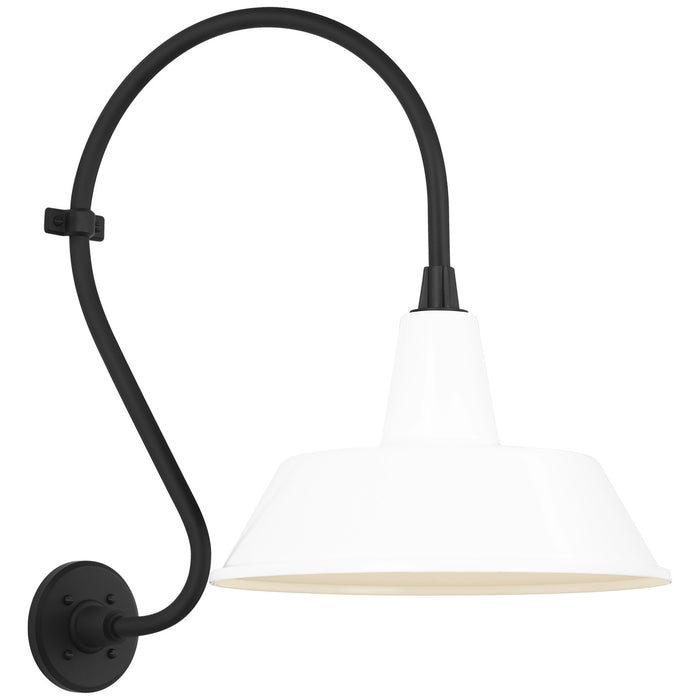 Visual Comfort Signature TOB 2804MBK/S2-WHT LED Barn Light, Matte Black