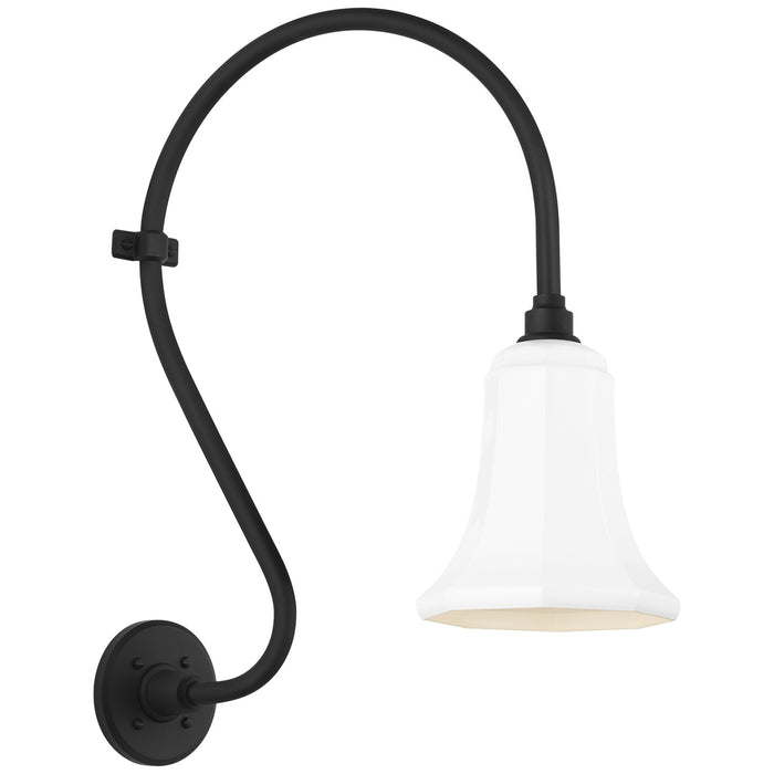 Visual Comfort Signature TOB 2804MBK/S8-WHT LED Barn Light, Matte Black