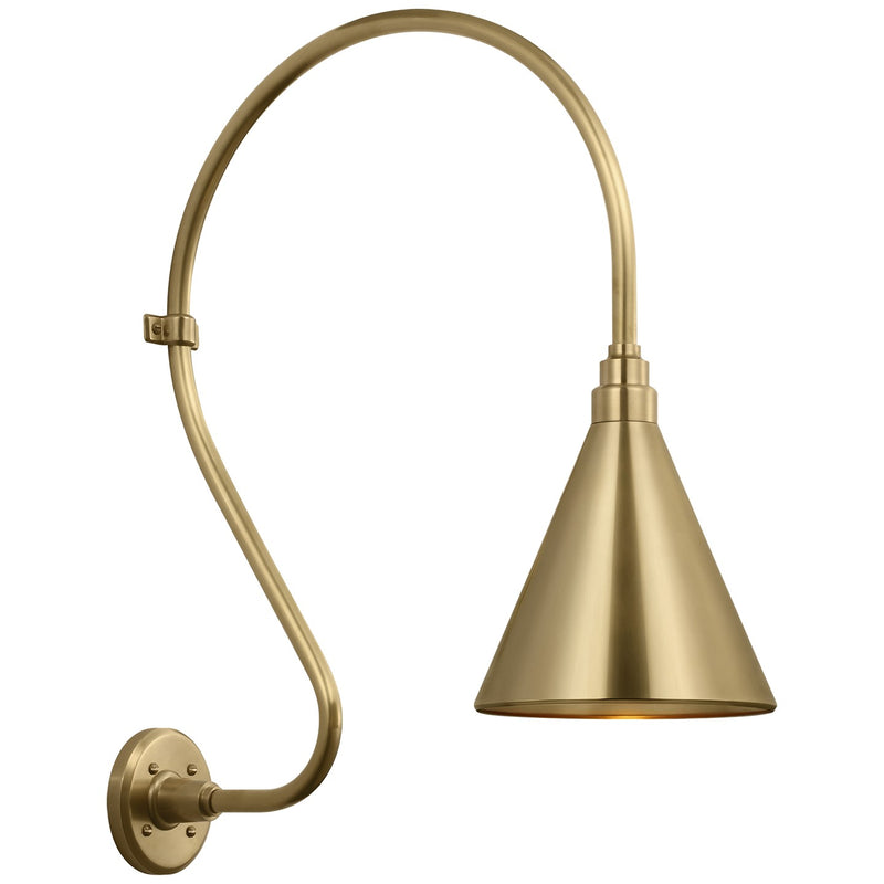 Visual Comfort Signature TOB 2805HAB/S10-HAB LED Barn Light, Hand-Rubbed Antique Brass