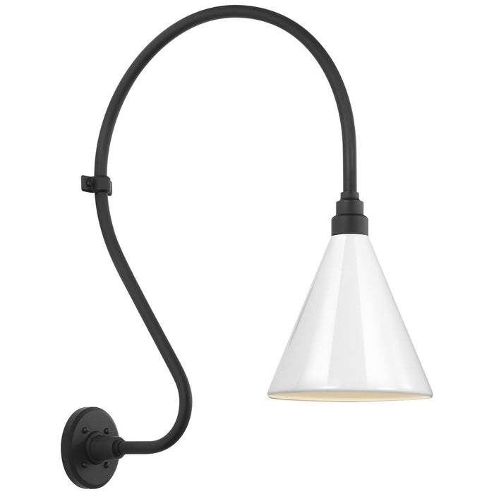 Visual Comfort Signature TOB 2805MBK/S10-WHT LED Barn Light, Matte Black