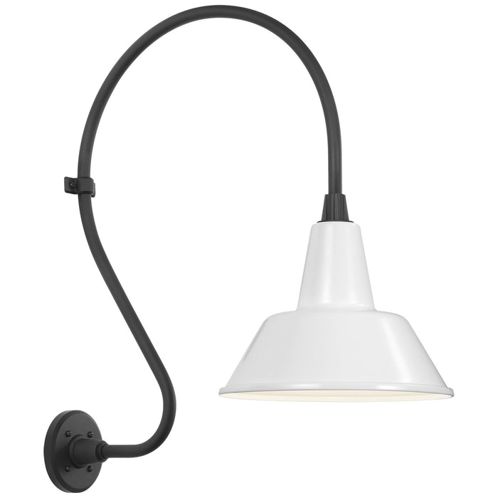 Visual Comfort Signature TOB 2805MBK/S1-WHT LED Barn Light, Matte Black