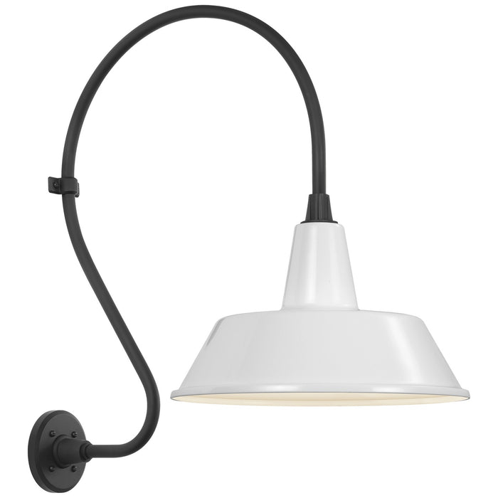 Visual Comfort Signature TOB 2805MBK/S2-WHT LED Barn Light, Matte Black