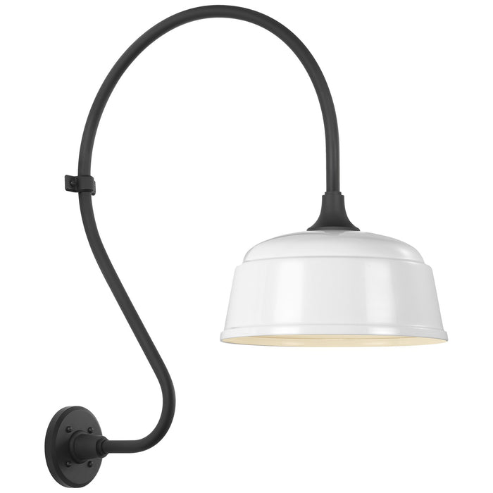 Visual Comfort Signature TOB 2805MBK/S6-WHT LED Barn Light, Matte Black