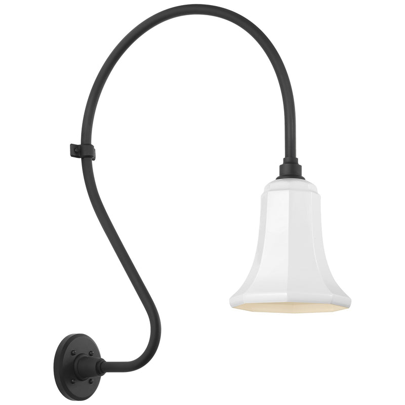 Visual Comfort Signature TOB 2805MBK/S8-WHT LED Barn Light, Matte Black