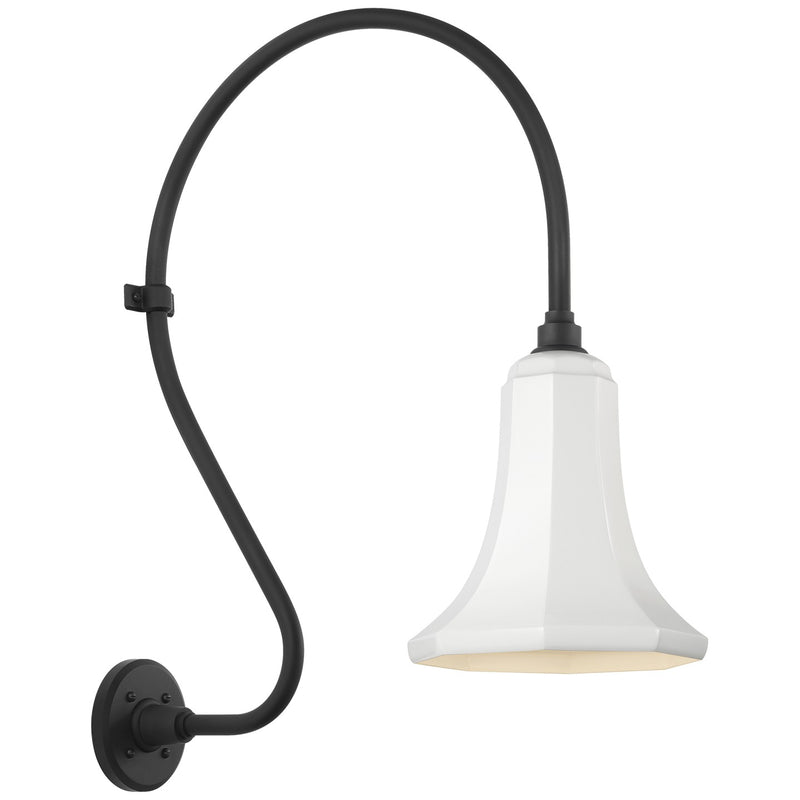 Visual Comfort Signature TOB 2805MBK/S9-WHT LED Barn Light, Matte Black