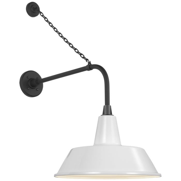Visual Comfort Signature TOB 2810MBK/S2-WHT LED Barn Light, Matte Black