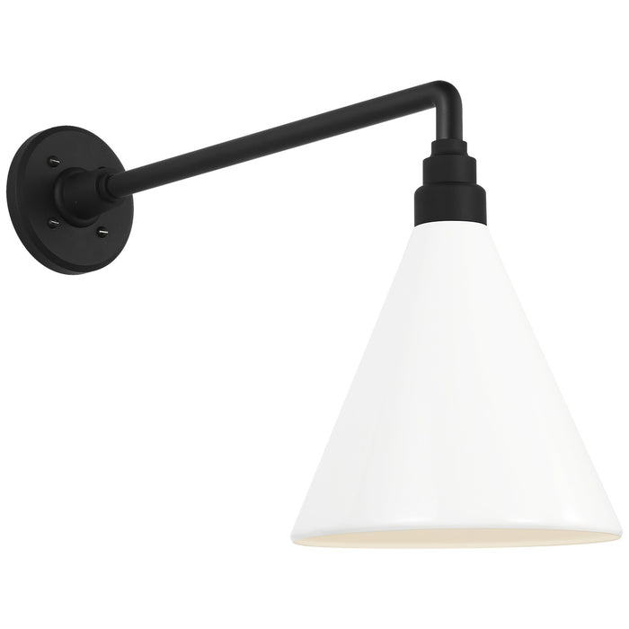 Visual Comfort Signature TOB 2812MBK/S10-WHT LED Barn Light, Matte Black
