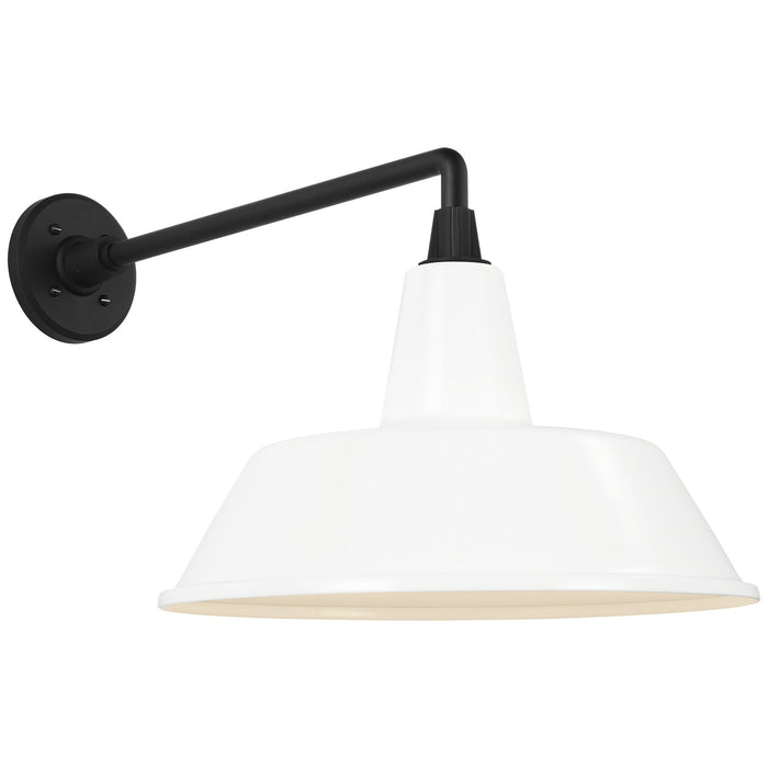 Visual Comfort Signature TOB 2812MBK/S2-WHT LED Barn Light, Matte Black