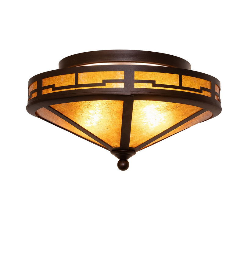 Meyda Tiffany 280618 Two Light Flushmount, Mahogany Bronze