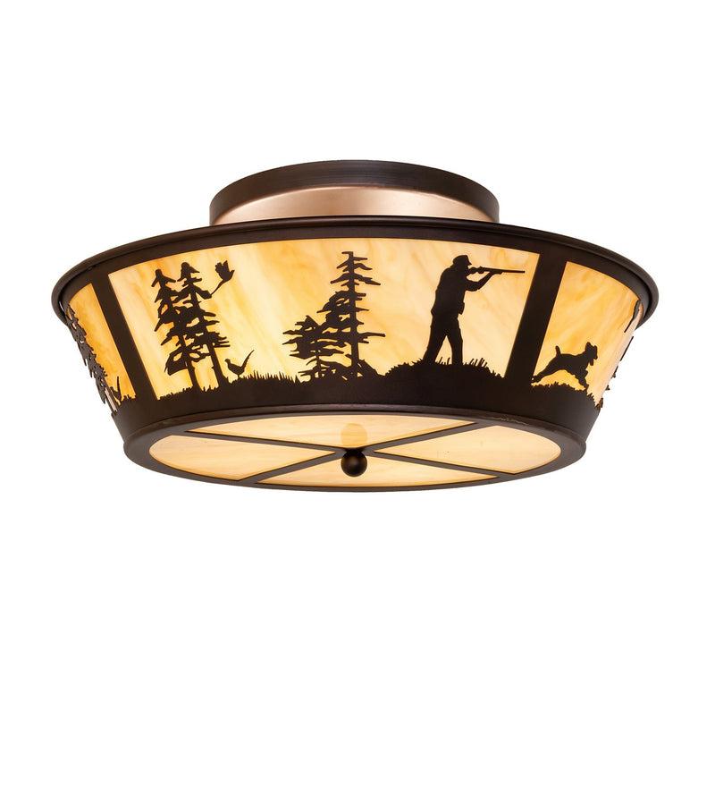 Meyda Tiffany 284112 Four Light Flushmount, Mahogany Bronze