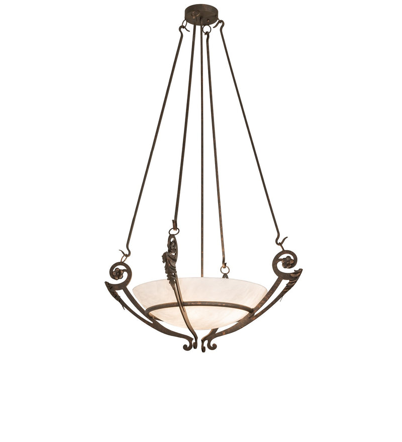 Meyda Tiffany 284316 Four Light Pendant, Gilded Tobacco