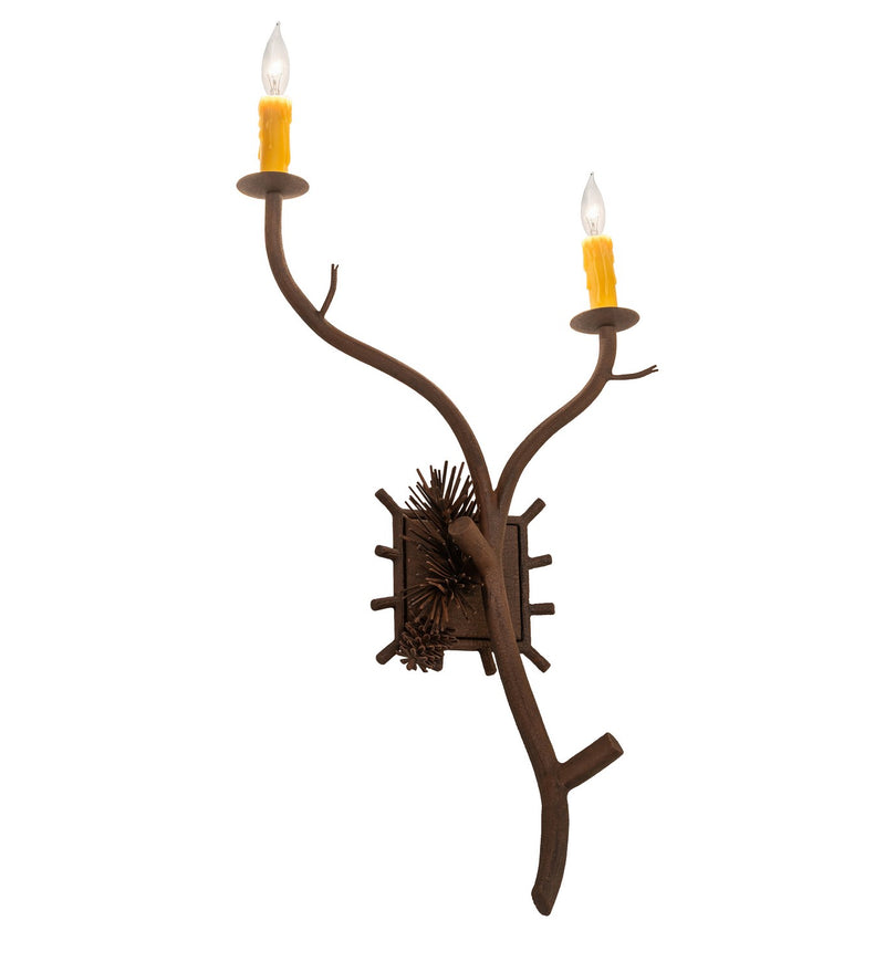 Meyda Tiffany 284433 Two Light Wall Sconce, Distressed Chestnut