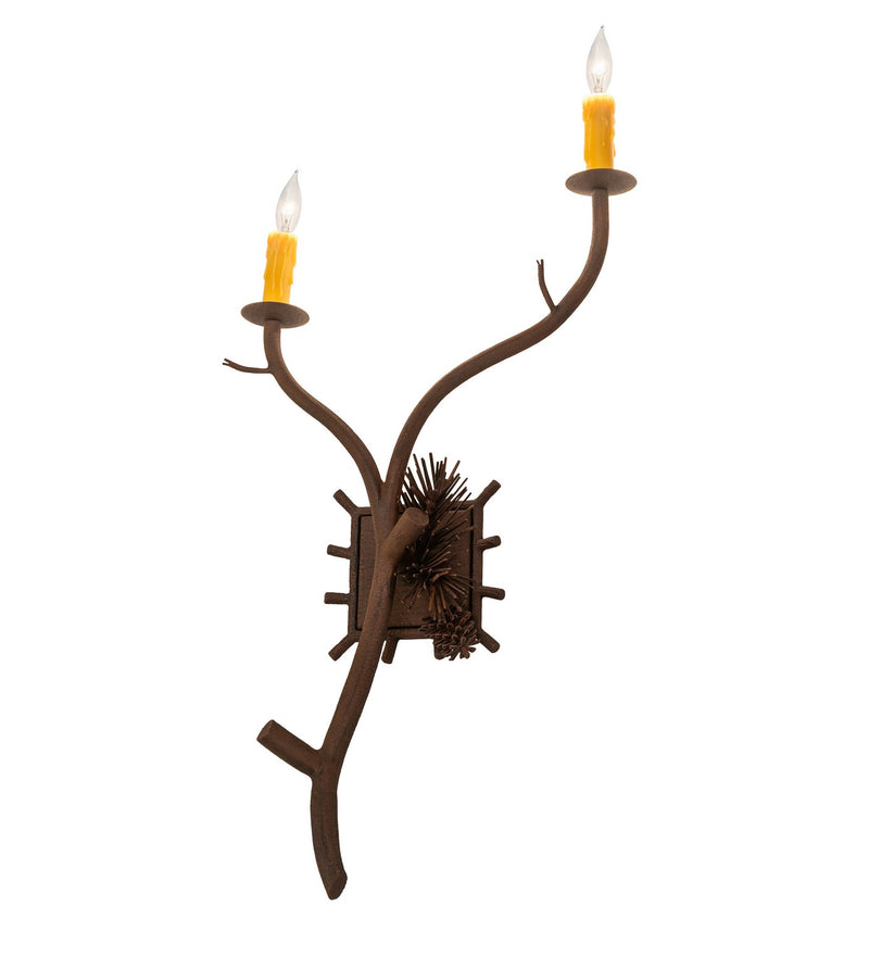 Meyda Tiffany 284434 Two Light Wall Sconce, Distressed Chestnut