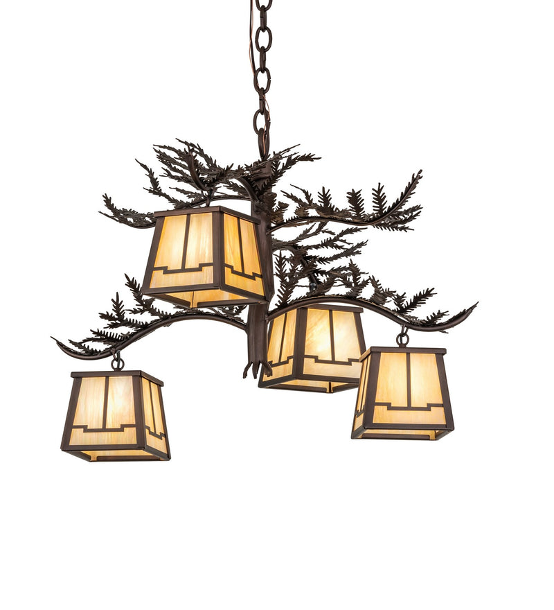 Meyda Tiffany 285397 Four Light Chandelier, Mahogany Bronze
