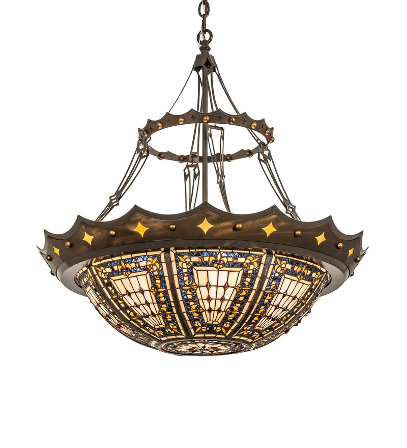 Meyda Tiffany 287718 Four Light Pendant, Timeless Bronze And Antique Copper