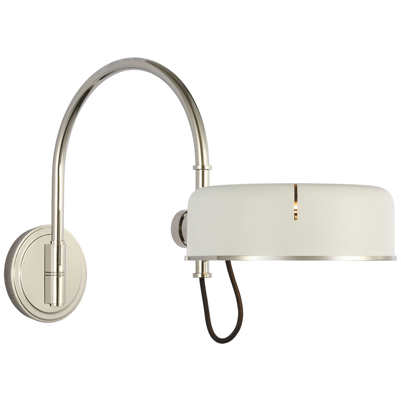 Visual Comfort Signature TOB 2132PN-WHT LED Wall Sconce, Polished Nickel