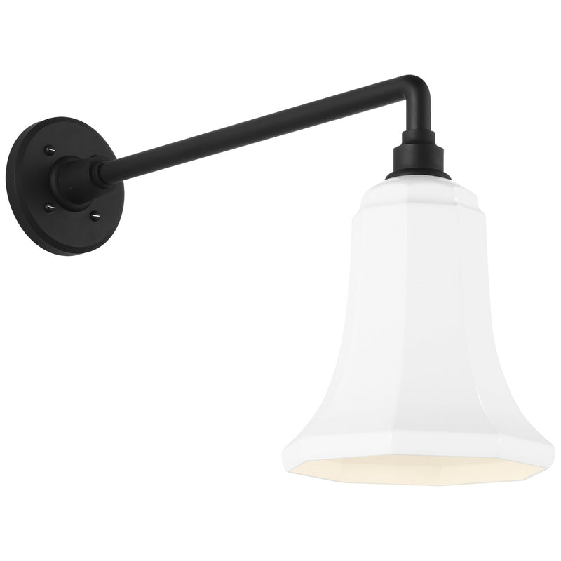 Visual Comfort Signature TOB 2812MBK/S8-WHT LED Barn Light, Matte Black