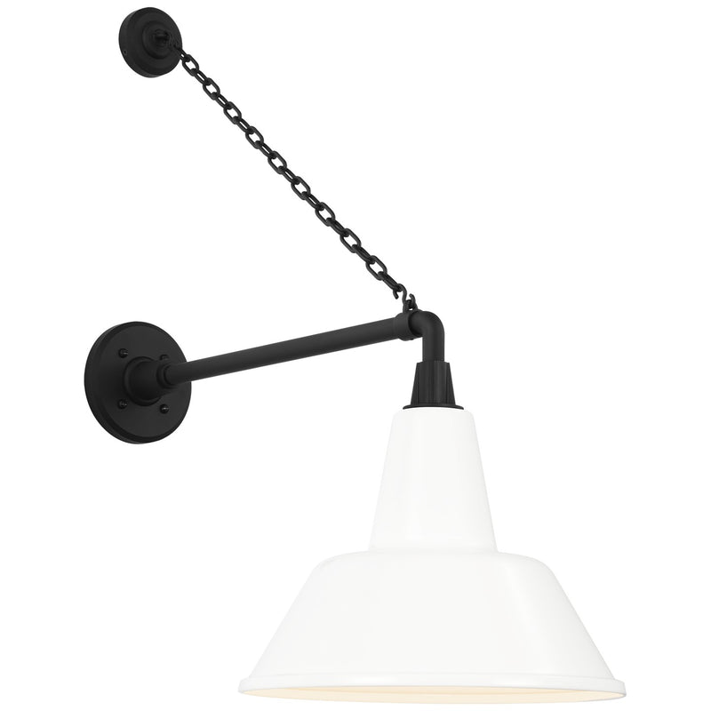 Visual Comfort Signature TOB 2813MBK/S1-WHT LED Barn Light, Matte Black